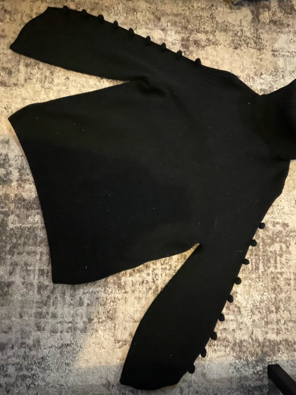 Black Women's Button-Trim Turtleneck Sweater